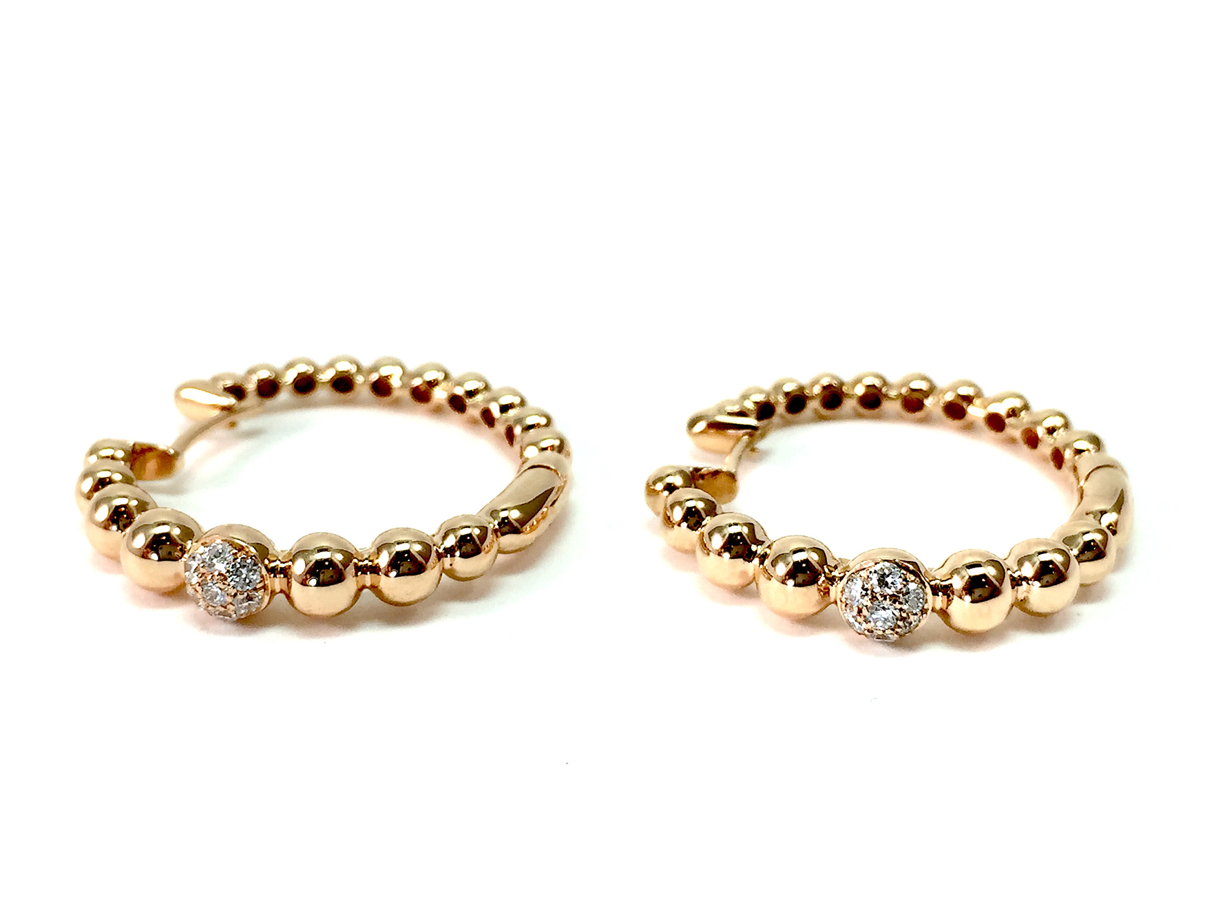 Sensi joyas jewellery Granada silver engagement18K ROSE GOLD EARRINGS WITH 0.20CTS DIAMONDS 