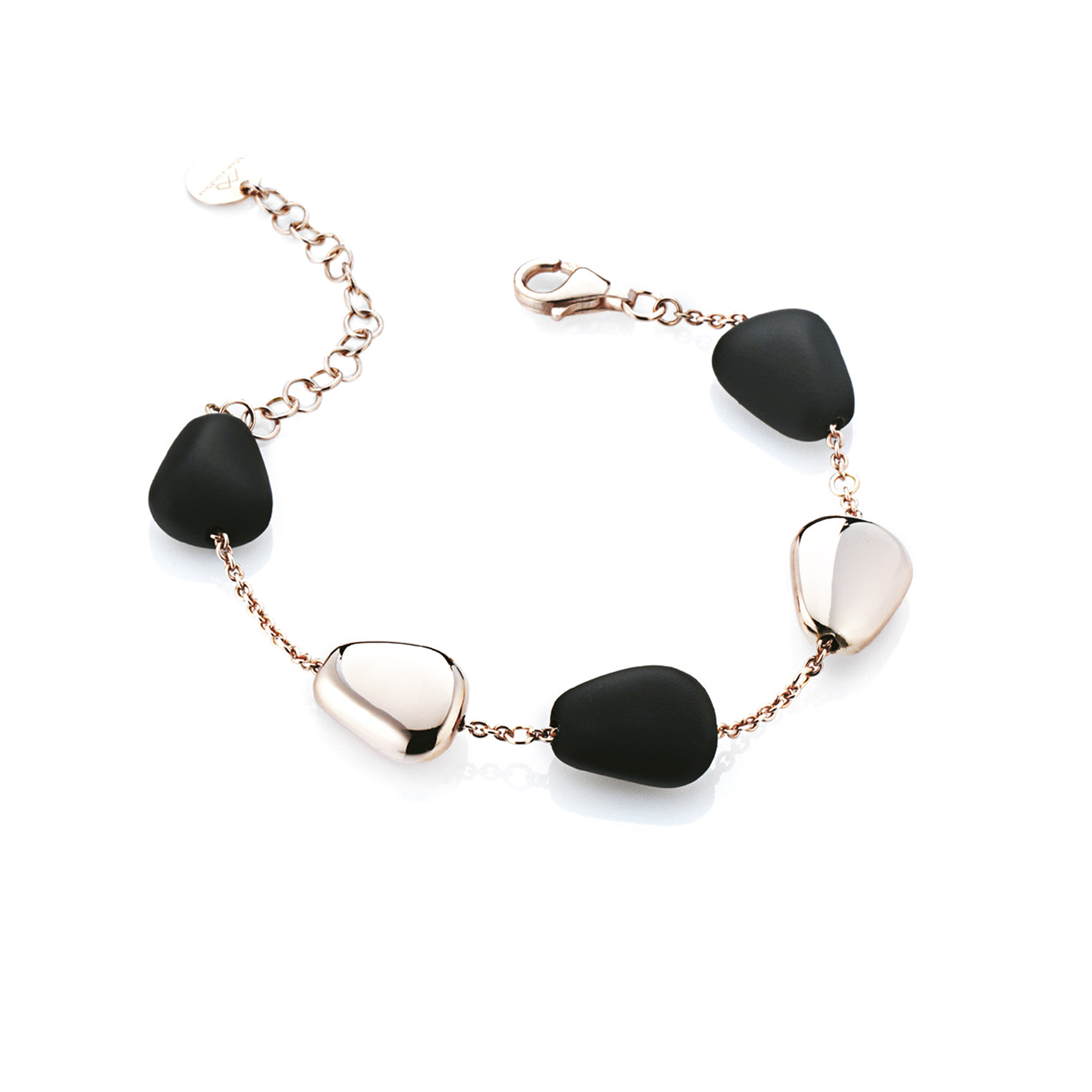 Sensi joyas jewellery Granada silver engagementSILVER BRACELET COVERED WITH  ROSE GOLD AND RUBBER