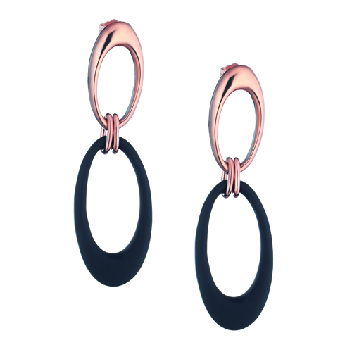 Sensi joyas jewellery Granada silver engagementSILVER EARRING COVERED WITH ROSE GOLD AND RUBBER