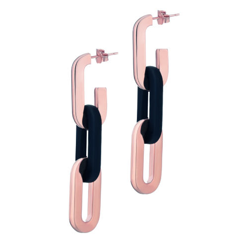 Sensi joyas jewellery Granada silver engagementSILVER EARRING COVERED WITH  ROSE GOLD  AND RUBBER
