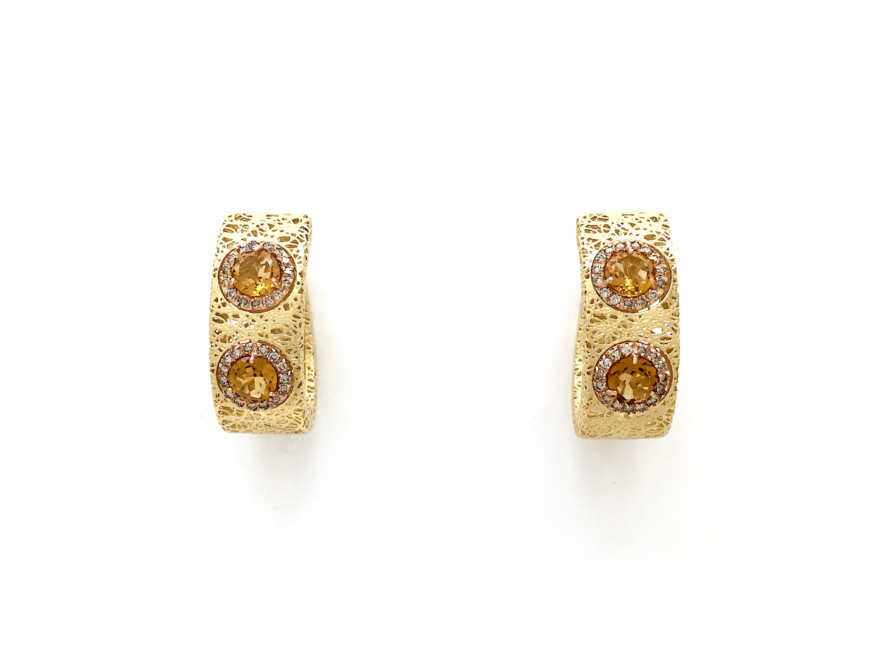 Sensi joyas jewellery Granada silver engagementDIAMONDS AND CITRINE QUARTZ  EARRINGS