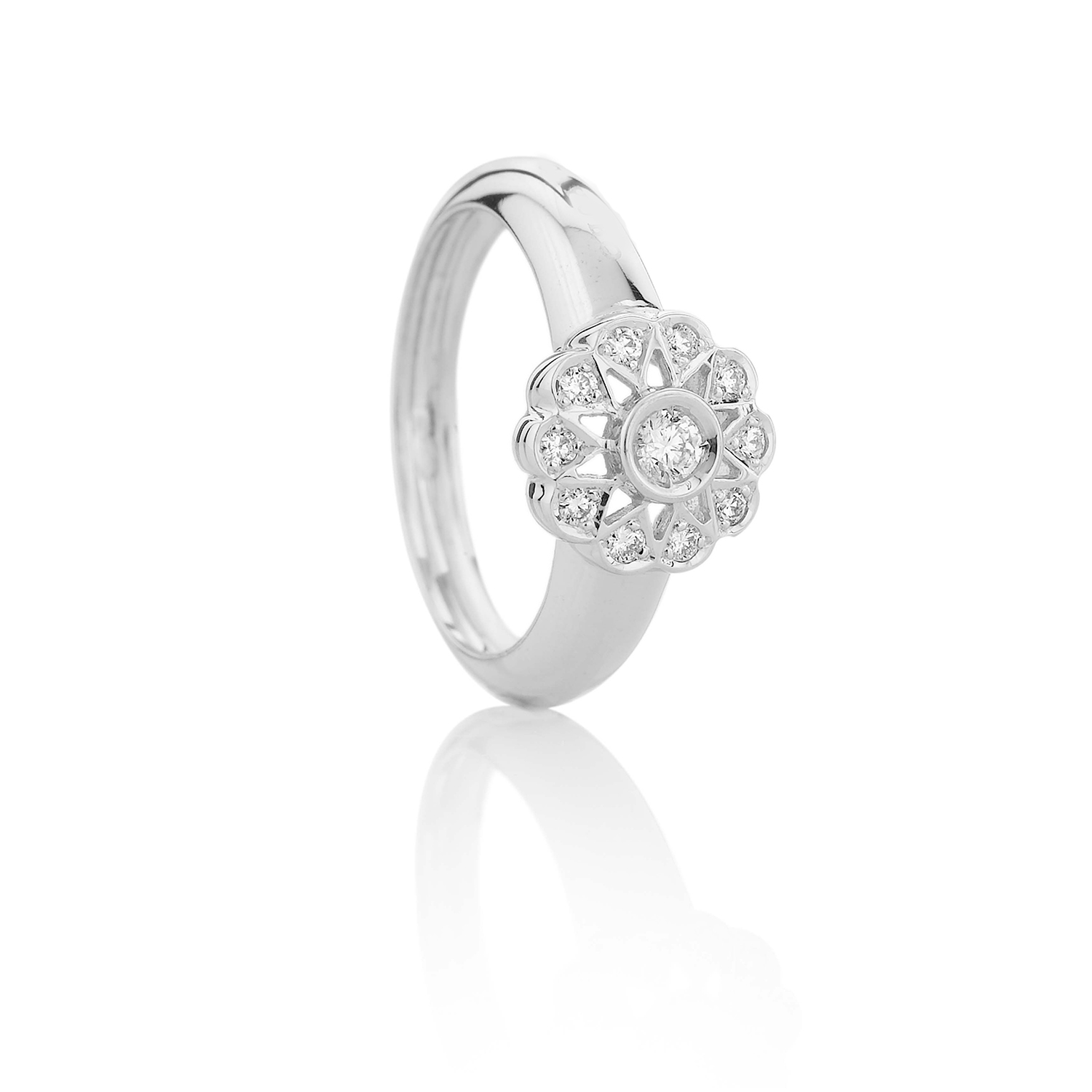 Sensi joyas jewellery Granada silver engagement18K GOLD RING DIAMONDS 0,25 CTS